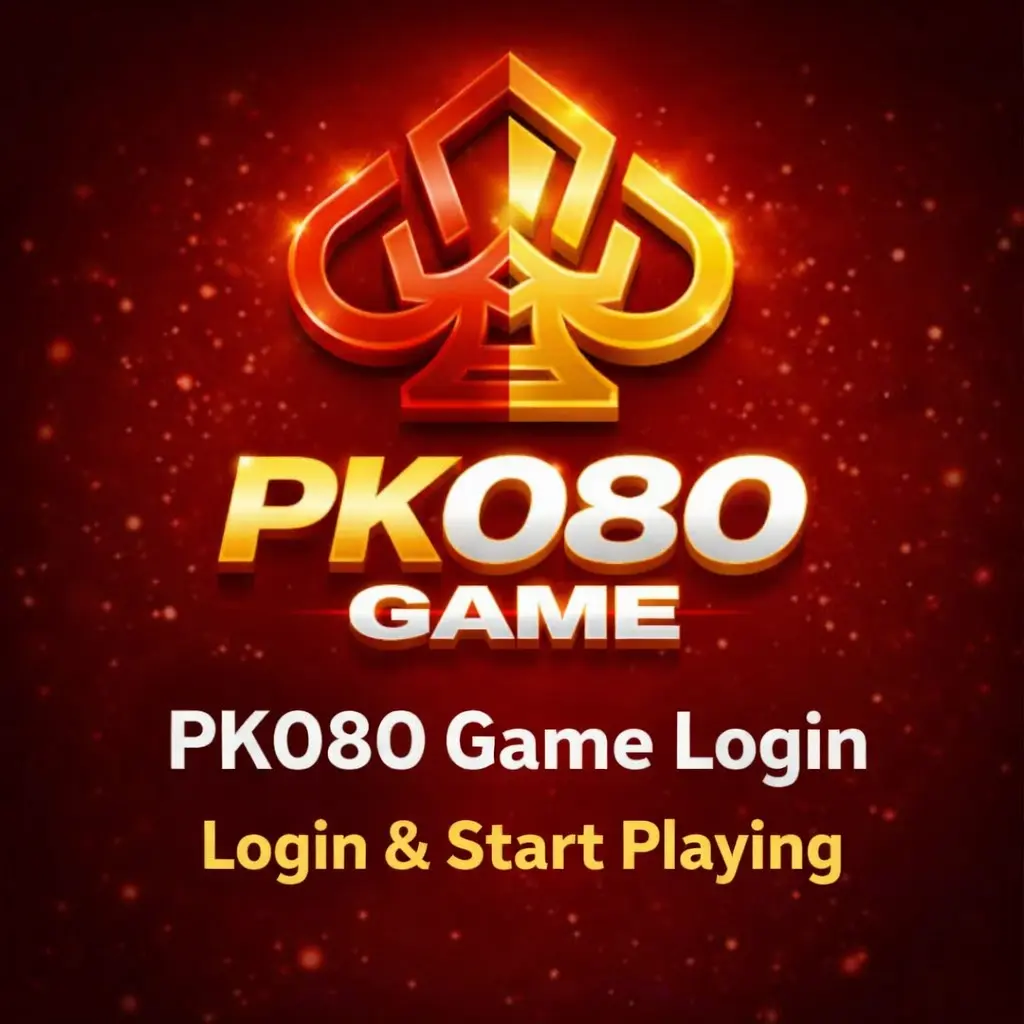 PK080 Game login screen with logo and login start playing text