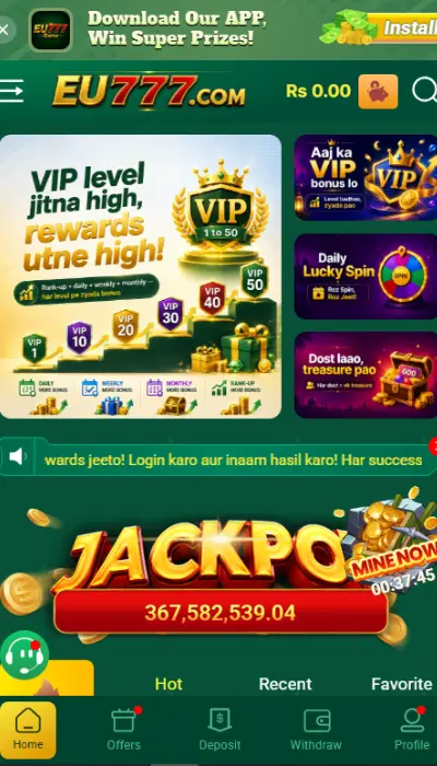 EU777 Game Pakistan Homepage - VIP Rewards Daily Lucky Spin and Jackpot 367 Million
