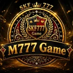 M777 Game feature image with luxurious gold and black casino-style design, premium emblem, playing cards, poker chips, and glowing gaming theme.